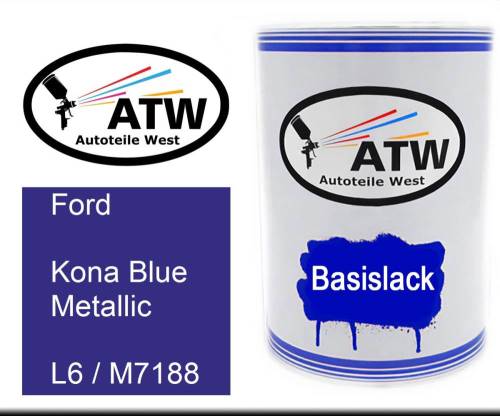Ford, Kona Blue Metallic, L6 / M7188: 500ml Lackdose, von ATW Autoteile West.